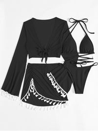 black bikini set, black bathing suits, nice swimsuits, swimsuit  with cover ups, bikini cover ups, summer clothes, summer fashion, tiktok fashion, black crop top, black mini skirts, triangle bikini, sexy bikini, classy bikini, designer bikini, designer swimsuits, nice clothes, new womens fashion, nice swimsuits, cheap bathing suits, bathing suit sets, vacation outfit ideas, tiktok fashion , kesley boutique 