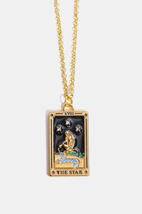 Tarot Card Pendant Stainless Steel Gold Necklace