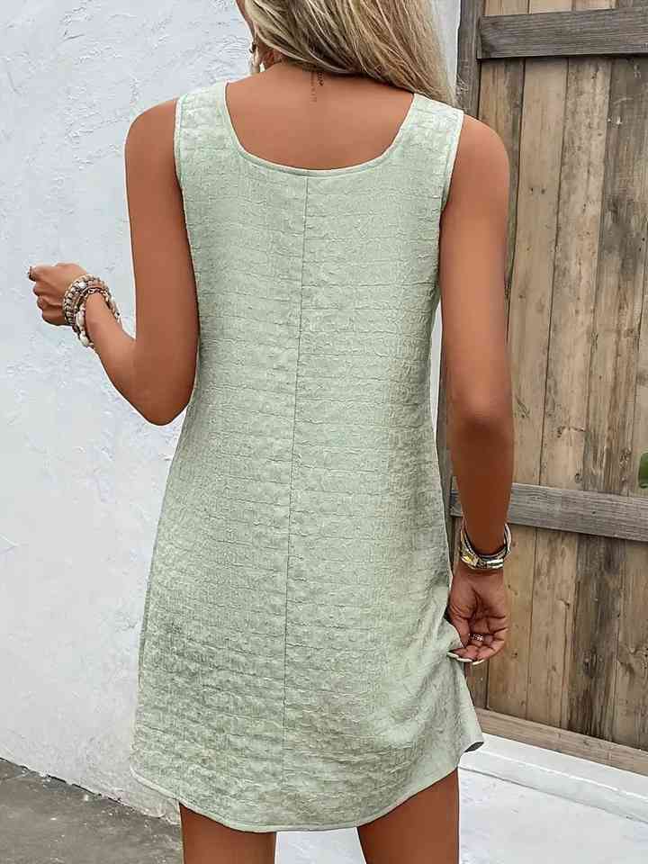 Women's Casual Short Dress Asymmetrical Neck Sleeveless Mini Dress