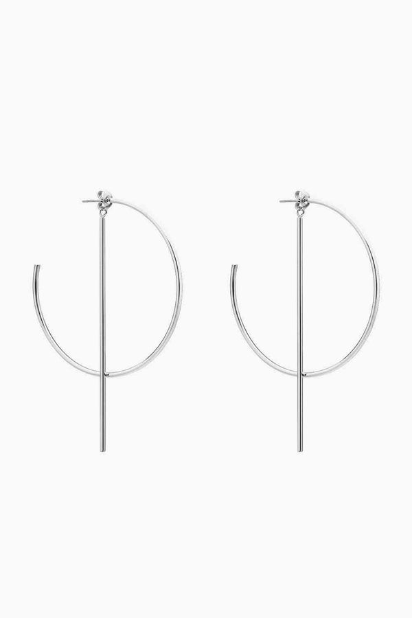 Circle Bar C-Hoop Earrings Stainless Steel Luxury Fashion Jewelry