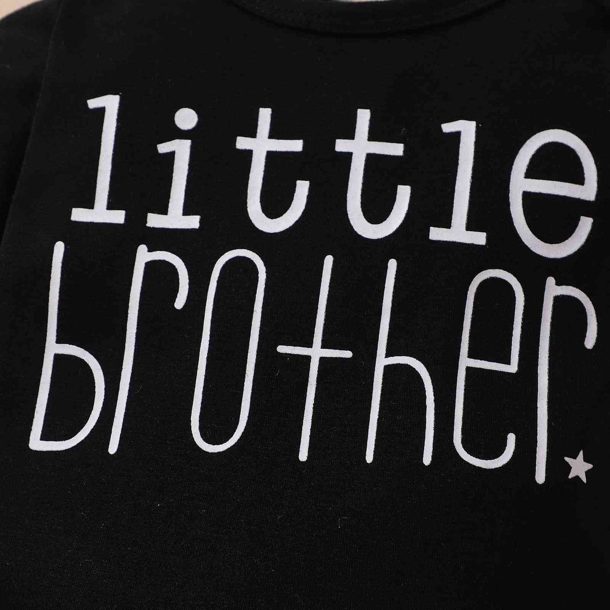 Baby LITTLE BROTHER Graphic Bodysuit and Printed Joggers Set Baby Gifts