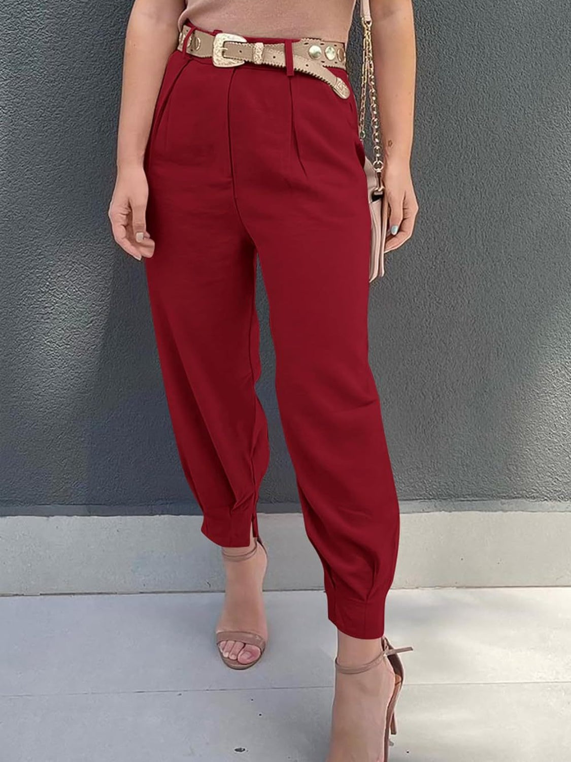 High Waisted Cropped Trouser Pants for Ladies  Dress Pants