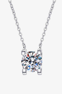 1 Carat Moissanite Chain Necklace Fine Jewelry Dainty Solitaire