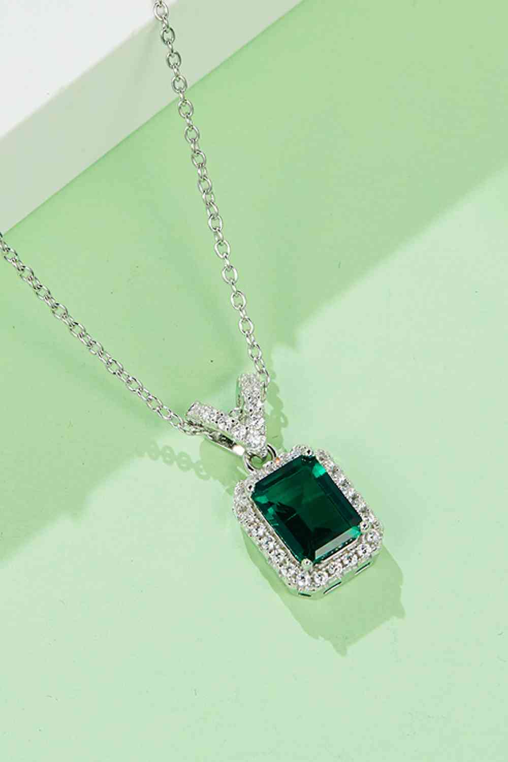 Emerald Pendant Necklace, Adored 1.25 Carat Lab-Grown Emerald Pendant Necklace