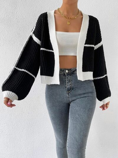 Womens Fashion Open Front Sweater Dropped Shoulder Cardigan