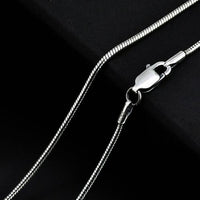 Plain Silver Chain Necklace, 21.7" Inches Snake Chain 925 Sterling Silver Necklace