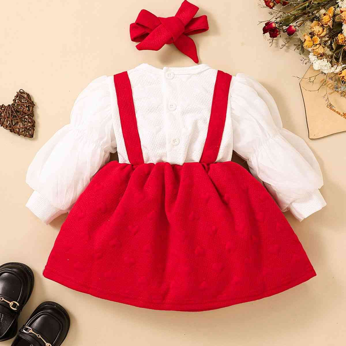 Baby Girl Two-Tone Bow Detail Long Sleeve Dress Baby Fashion and Gifts