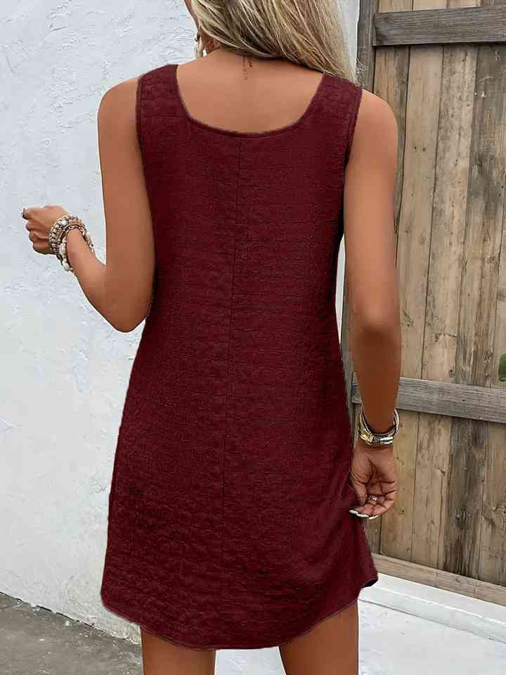 Women's Casual Short Dress Asymmetrical Neck Sleeveless Mini Dress