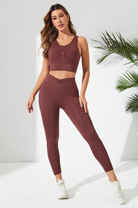 Ribbed Tank and Active Leggings Yoga Set