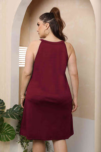 Plus Size Cutout Round Neck Sleeveless Dress