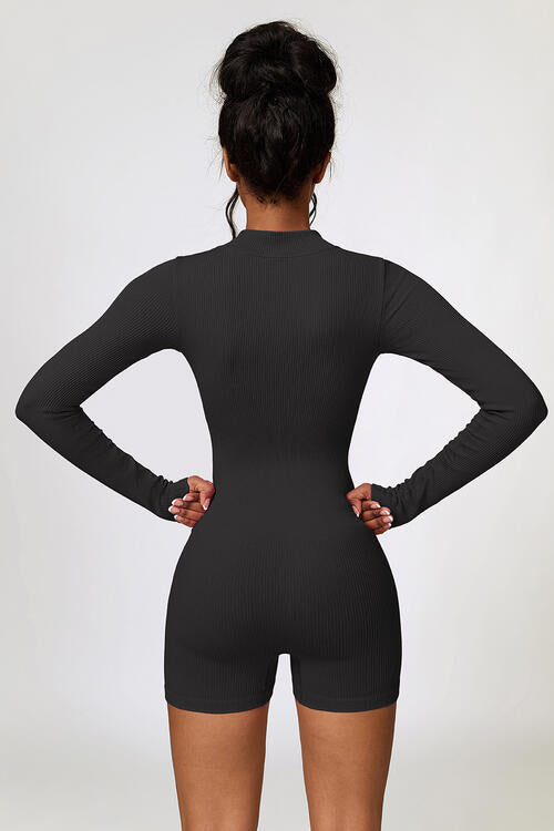 Yoga Romper Half Zip Long Sleeve Activewear Long Sleeve Romper Premium Luxury Women’s Sportswear Fashion