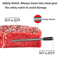 Bluetooth Range Meater Thermometer Wireless Meat Thermometer Digital Direct Heat Grilling at 1000°F for BBQ Oven Grill Kitchen Smoker Smart Meat Thermometer 100% Waterproof