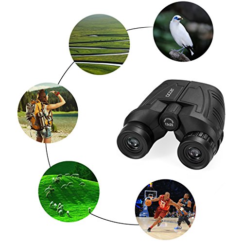 Occer 12x25 Compact Binoculars for Adults and Kids - Large Eyepiece Waterproof Binoculars for Bird Watching - High Powered Easy Focus Binoculars with Low Light Vision for Outdoor Hunting Travel