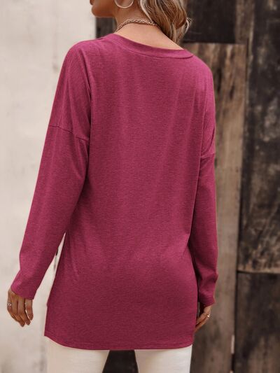 Top, Tops, Blouse, Shirt, long sleeve top, casual top, pink blouse, dark pink top, Women’s fashion, women’s clothing, cute clothes, women’s clothes, comfortable women’s clothing, outfit ideas