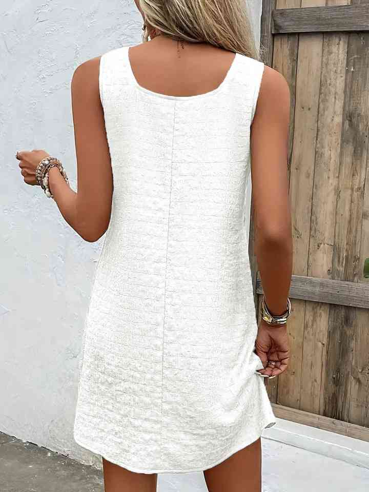 Women's Casual Short Dress Asymmetrical Neck Sleeveless Mini Dress