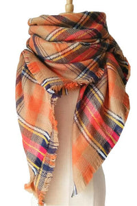 Plaid Imitation Oversized Faux Cashmere Scarf