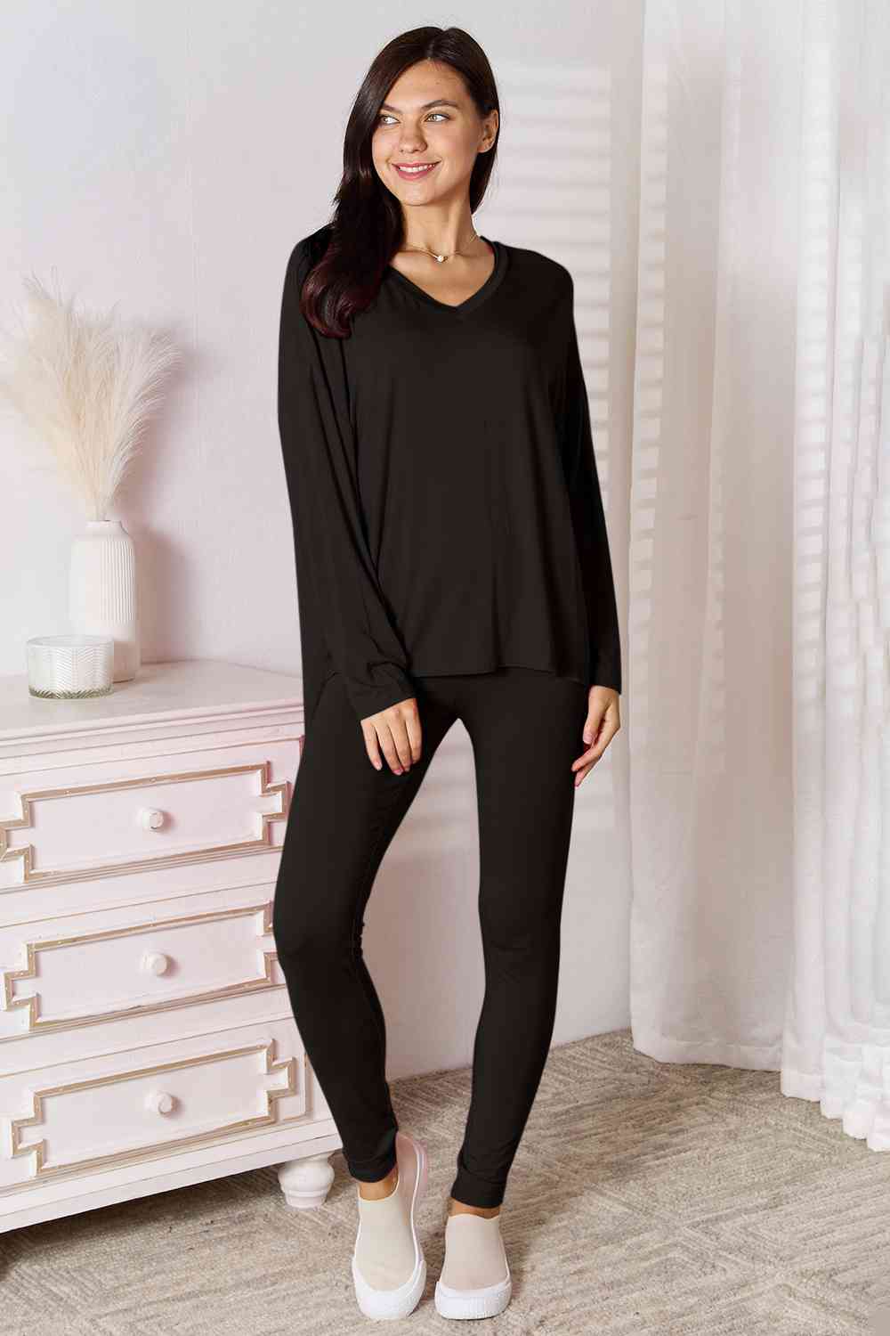 Matching Fashion Set Long Sleeve T Shirt and Pants Casual Lounge Set Petite and Plus Size Fashion