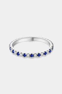 Dainty Moissanite Eternity Ring, Moissanite Lab-Grown Sapphire Rings