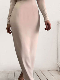 Womens Mock Neck Ruched Turtleneck Long Sleeve Midi Dress