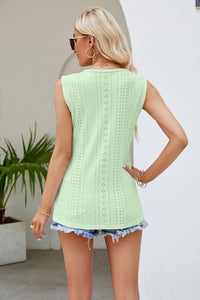 Spliced Lace V-Neck Tank