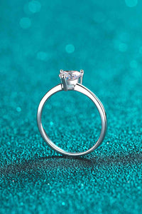 Heart-Shaped Moissanite Solitaire Ring 925 Sterling Silver Luxury Dainty Rings