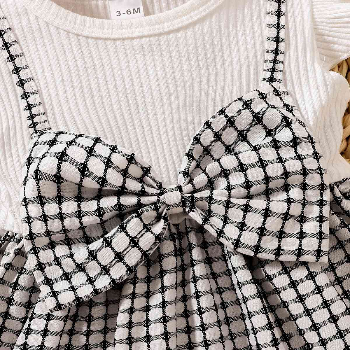 Plaid Bow Detail Round Neck Dress Baby Girl Fashion Clothing and Gifts Baby Fashion