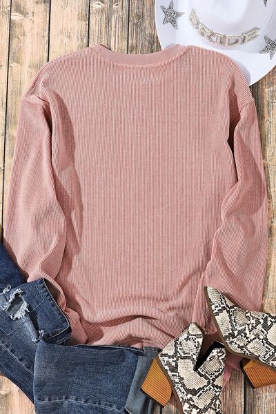 Bow Sequin Round Neck Fashion Sweatshirt Sweater