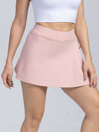 Tied High Waist Active Shorts Nylon and Spandex Tennis Skirt Sports Skirt