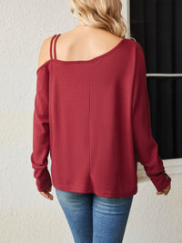 Asymmetrical Neck Long Sleeve T-Shirt