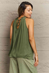 Mock Neck Olive Tank Top