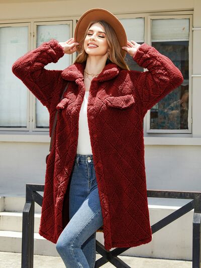 Jackets, outerwear, women’s fashion, cute clothes, women’s clothing, women’s coat, red coat, red jacket, furry coat, pretty coat, pretty textured jacket