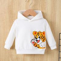 Tiger Long Sleeve Hoodie and Elastic Waist Pants Set Boy Fashion Kids Clothing