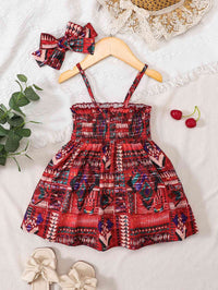 Baby Girl Printed Smocked Pinafore Skirt Baby Clothing and Fashion Baby Gifts