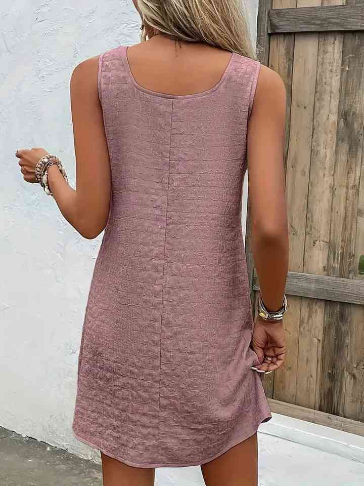 Women's Casual Short Dress Asymmetrical Neck Sleeveless Mini Dress