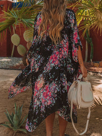 Swimsuit  Cover-Up Printed Open Front Cover-Up and Fashion Kimono