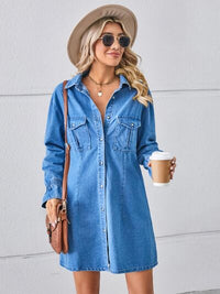 Dresses, women’s fashion, cute clothes, women’s clothing, denim dress, short denim dress, casual dresses