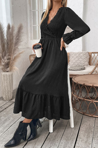 black dresses, black dress, midi dresses, long sleeve midi dresses, casual dresses, cute clothes, womens fashion, womens clothing, work clothes, winter fashion, spring fashion, outfit ideas, casual outfit ideas, nice dresses, black womens clothing, midi dresses, cute dresses, dresses to wear with boots, fashion websites