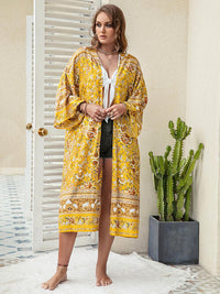 Women’s Boho Plus Size Printed Open Front Longline Cardigan