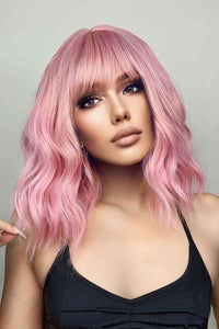 Pink BoB Wavy Synthetic Wigs 12 inch Short Curly Hair Wig