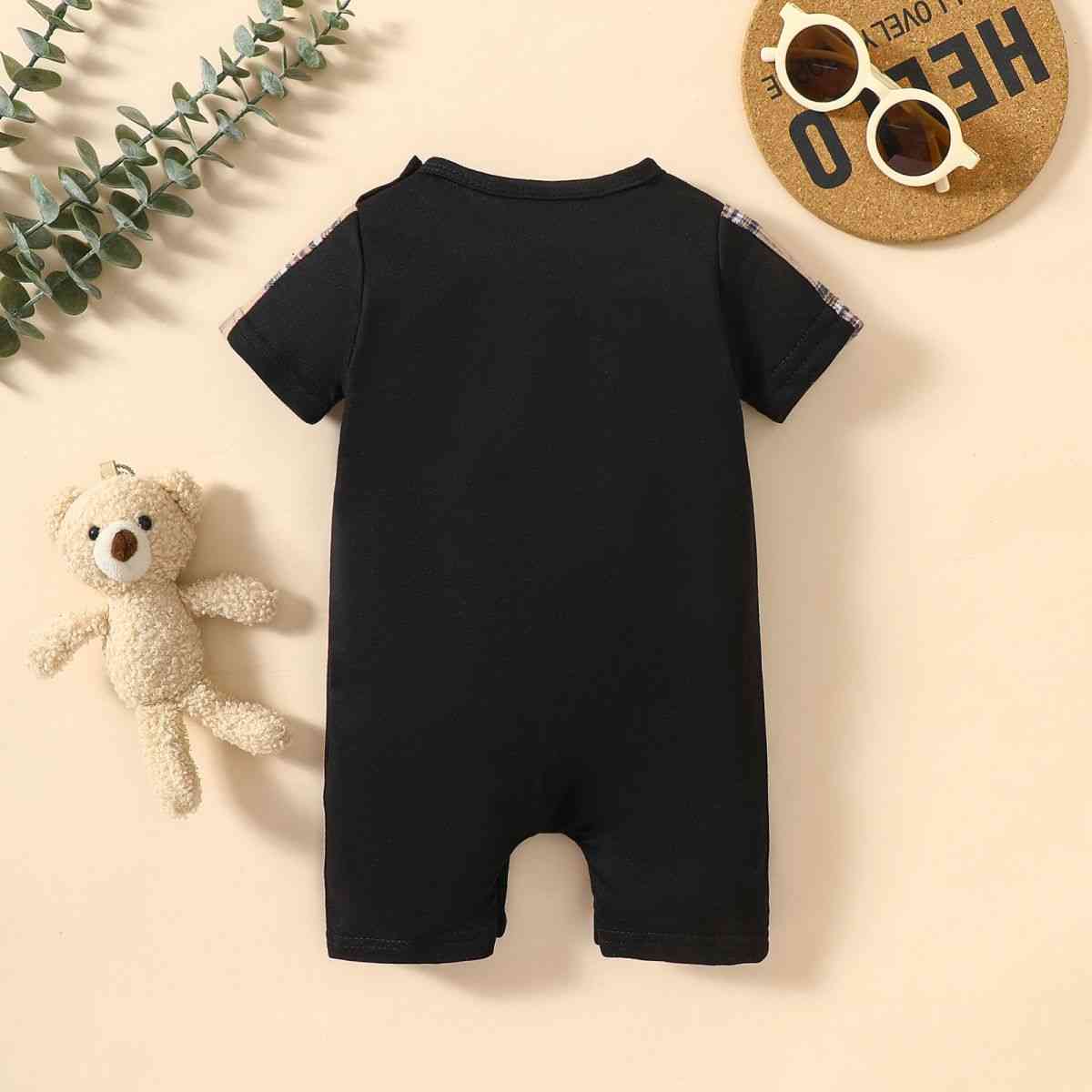 Baby Onesie MINI BOSS Bear Graphic Short Sleeve Romper Baby Boy Fashion and Gifts