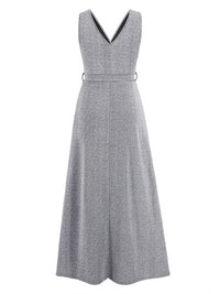 Event Elegant Slit Surplice Tie Waist Sleeveless Midi Maxi Dress