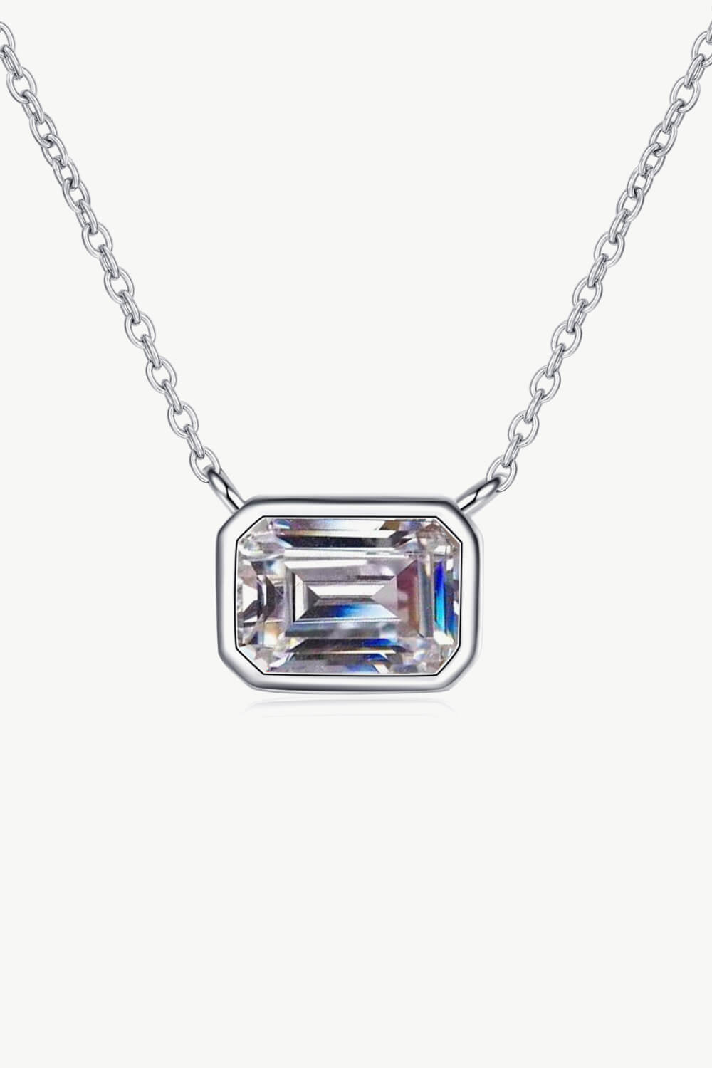 Women's Necklace 1 Carat Moissanite 925 Sterling Silver Fine Jewelry Dainty Tarnish Free  Pendant Necklace