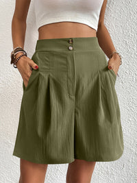 High Waist Shorts with Pockets Women's Bermuda Trouser Jorts Long Short For Ladies