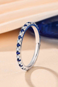 Dainty Moissanite Eternity Ring, Moissanite Lab-Grown Sapphire Rings