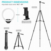 10'' Ring Light with 50'' Extendable Tripod Stand, SENSYNE LED Circle Lights with Phone Holder for Live Stream/Makeup/YouTube Video/TikTok, Compatible with All Phones.