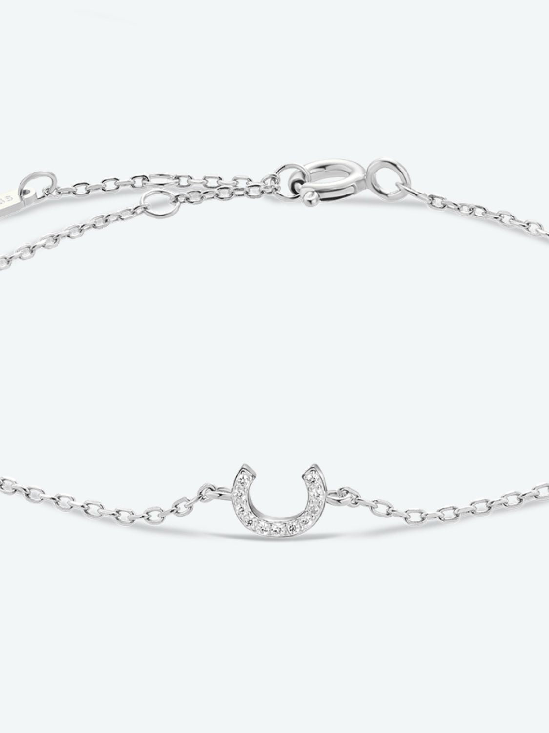 Letter Initial Bracelet, A To F Zircon 925 Sterling Silver Dainty Bracelet