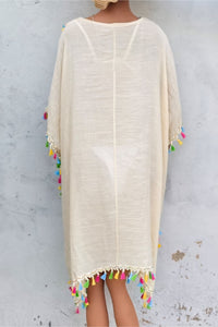 Tassel Detail Embroidery Dress