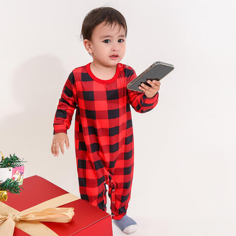 Baby Onesie Pajamas Plaid Round Neck Jumpsuit and Baby Gifts