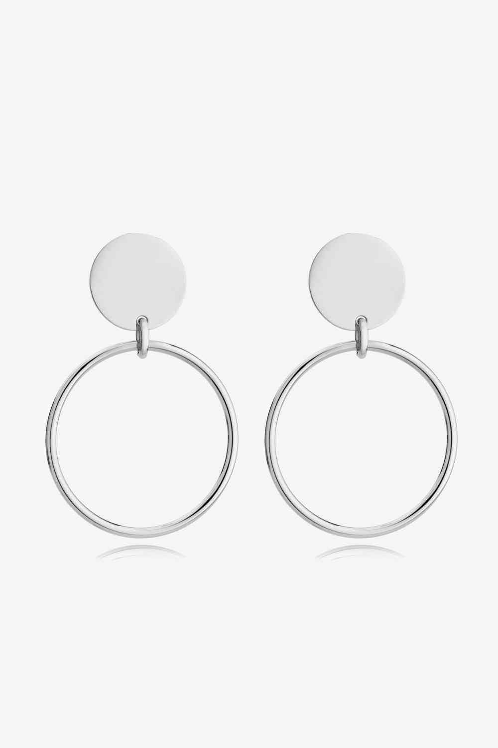 Circle Drop Statement Earrings 18k Gold-Plated Stainless Steel Drop Big Earrings