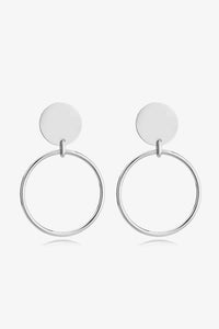 Circle Drop Statement Earrings 18k Gold-Plated Stainless Steel Drop Big Earrings